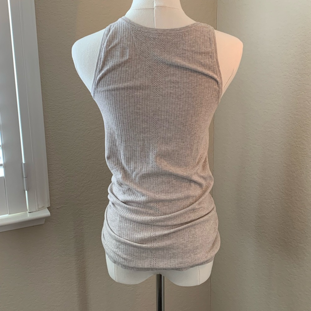 ATHLETA Pura Ribbed Tank in Oatmeal Womens Medium Stretch Design Activewear - Picture 2 of 11